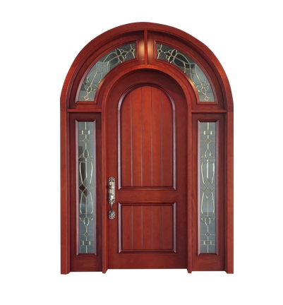 Oval wooden front door