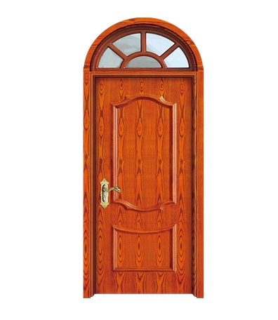 Oval wood grain wooden panel door