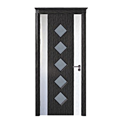Diamond pattern PVC wooden door