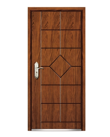 Simple steel-wooden front door
