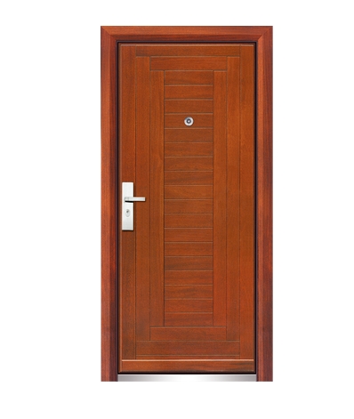 Multi stripes steel-wooden entry door