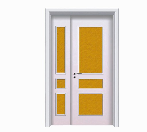 Classic glass wood plastic composite unequal double door