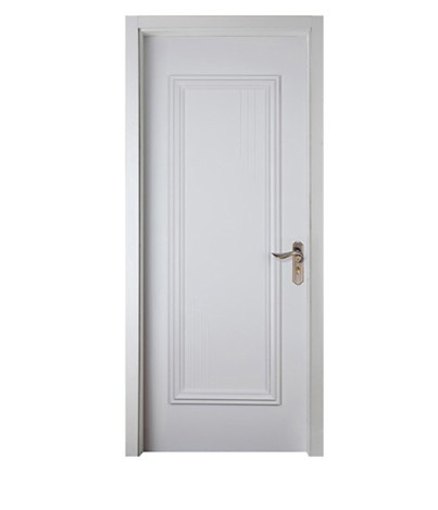 White minimalist wood plastic composite door