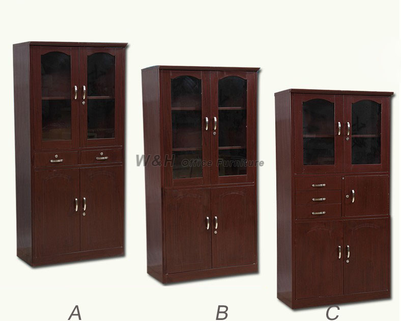 Brown wood grain office file cabinet
