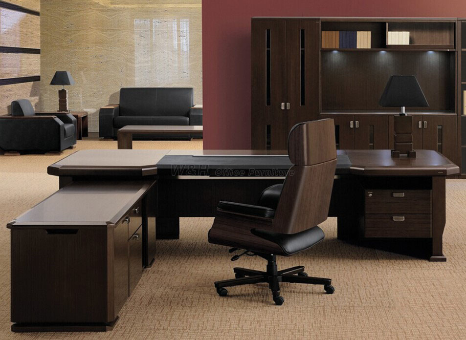 Large series of luxury wooden office desk