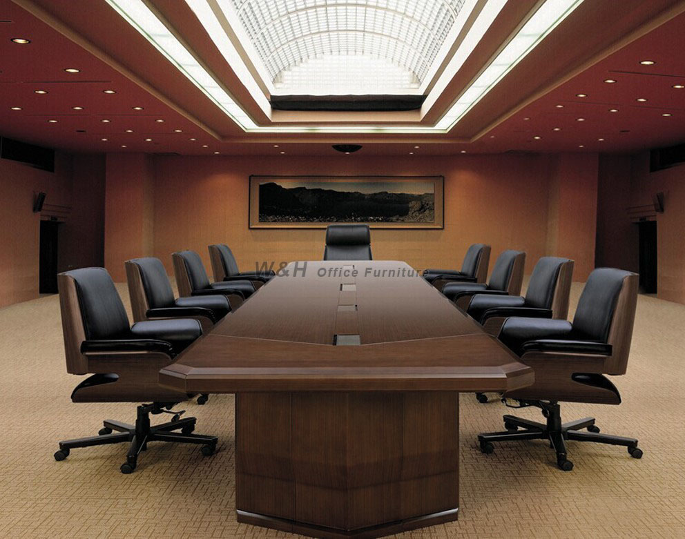 Walnut color large luxury series conference table