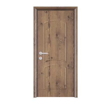 Simple wood grain panel PVC door