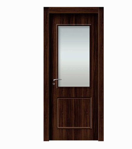 Retro woodgrain glass WPC door