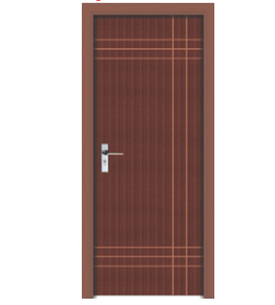Cross lines wood plastic WPC door