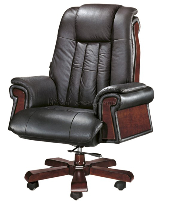 Luxury black leather office swivel chair
