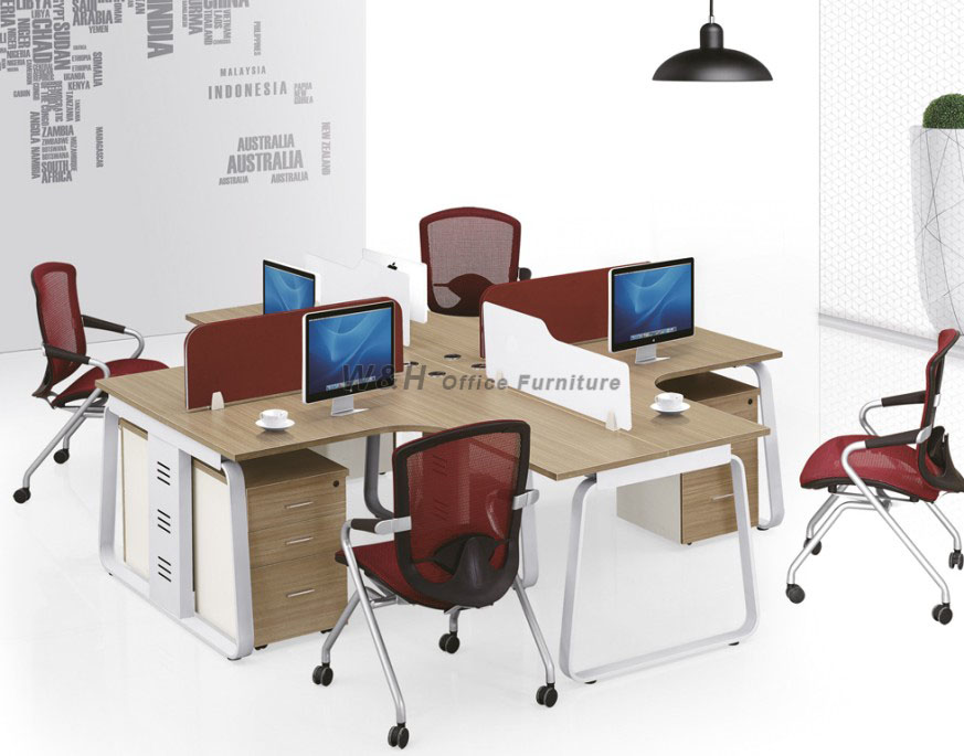 4 Seats Stylish minimalist office cubicles
